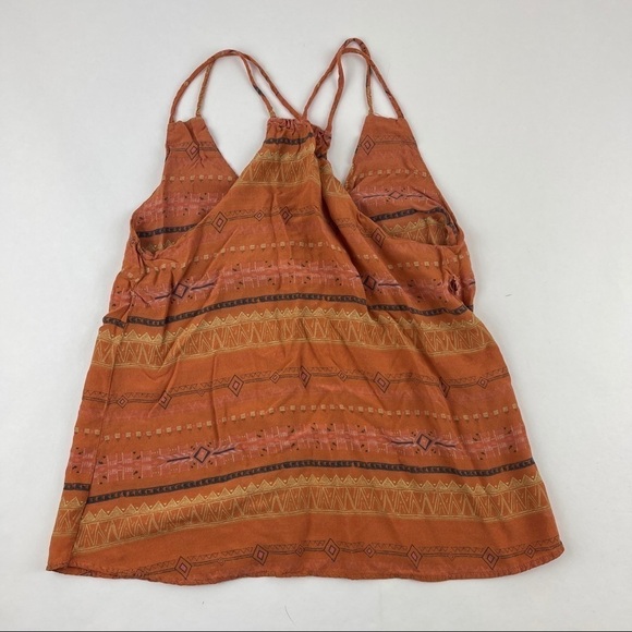 Kirra Tank Top Womens Small Orange Striped Buttons - Picture 7 of 7